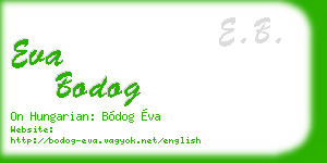 eva bodog business card